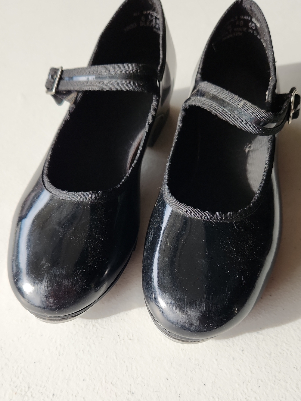 Girls Black Patent Mary Jane Tap Shoes